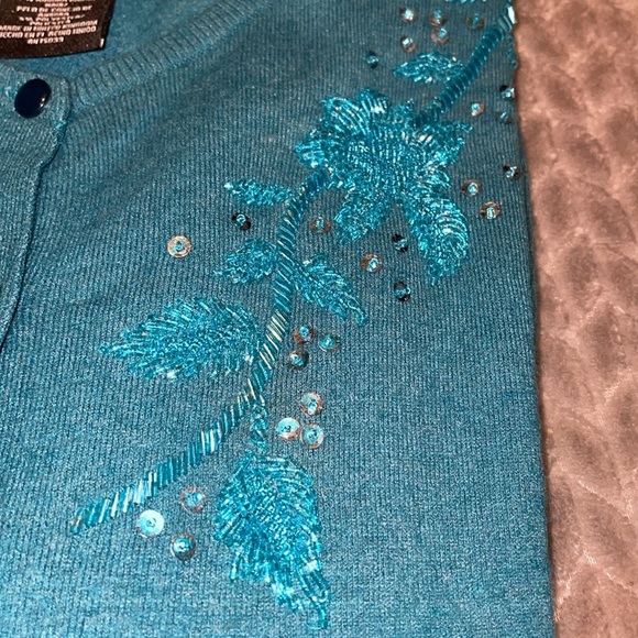 Apostrophe 3/4 Sleeve Button Down Cardigan. Mohair Blend. Size 16-18. - Picture 3 of 8